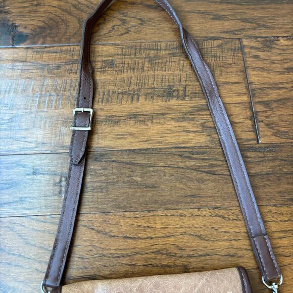 Brown Leather Saddle Crossbody Bag Neutral - Picture 3 of 13